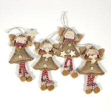 Load image into Gallery viewer, Christmas Decorations Wood Chips Christmas Smile Angel Doll Pendant Christmas Tree Ornaments Xmas Decorations for Home Kids Toys