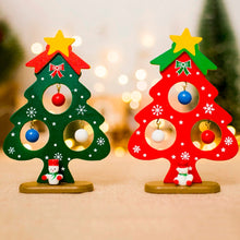 Load image into Gallery viewer, Christmas Tree Small Ornament Mini Painted Christmas Tree Decorations Christmas Wooden Card New Year's Decorations For Home