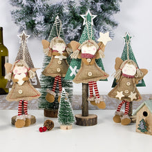 Load image into Gallery viewer, Christmas Decorations Wood Chips Christmas Smile Angel Doll Pendant Christmas Tree Ornaments Xmas Decorations for Home Kids Toys