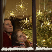 Load image into Gallery viewer, Festival Hanging Starburst String Lights 100-200 Leds DIY firework Copper Fairy Garland christmas lights outdoor Twinkle Light