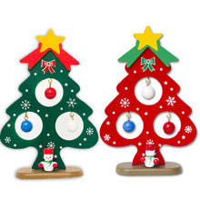 Load image into Gallery viewer, Christmas Tree Small Ornament Mini Painted Christmas Tree Decorations Christmas Wooden Card New Year's Decorations For Home