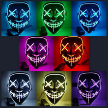 Load image into Gallery viewer, Led Mask Halloween Party Masque Masquerade Masks Neon Maske Light Glow In The Dark Mascara Horror Maska Glowing Masker Purge