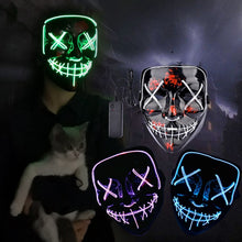 Load image into Gallery viewer, Led Mask Halloween Party Masque Masquerade Masks Neon Maske Light Glow In The Dark Mascara Horror Maska Glowing Masker Purge