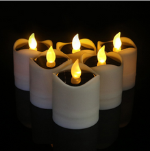 Load image into Gallery viewer, 6pcs Solar Powered LED Candle Light Yellow Flicker Tea Lamp Festival Wedding Romantic Decor No Smoke, No flame, No self - heating